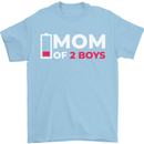 Mom of 2 Boys Funny Mother's Day Mens T-Shirt Cotton Gildan Light Blue