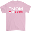 Mom of 2 Boys Funny Mother's Day Mens T-Shirt Cotton Gildan Light Pink