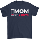 Mom of 2 Boys Funny Mother's Day Mens T-Shirt Cotton Gildan Navy Blue
