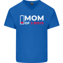 Mom of 2 Boys Funny Mother's Day Mens V-Neck Cotton T-Shirt Royal Blue