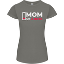 Mom of 2 Boys Funny Mother's Day Womens Petite Cut T-Shirt Charcoal
