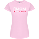 Mom of 2 Boys Funny Mother's Day Womens Petite Cut T-Shirt Light Pink