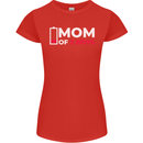 Mom of 2 Boys Funny Mother's Day Womens Petite Cut T-Shirt Red