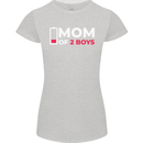 Mom of 2 Boys Funny Mother's Day Womens Petite Cut T-Shirt Sports Grey