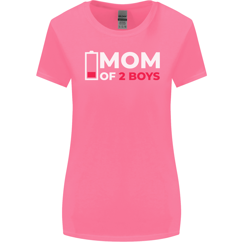Mom of 2 Boys Funny Mother's Day Womens Wider Cut T-Shirt Azalea