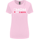 Mom of 2 Boys Funny Mother's Day Womens Wider Cut T-Shirt Light Pink