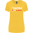 Mom of 2 Boys Funny Mother's Day Womens Wider Cut T-Shirt Yellow