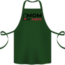 Mom of Two Boys Funny Mother's Day Cotton Apron 100% Organic Forest Green