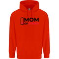 Mom of Two Boys Funny Mother's Day Mens 80% Cotton Hoodie Bright Red
