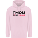 Mom of Two Boys Funny Mother's Day Mens 80% Cotton Hoodie Light Pink
