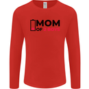 Mom of Two Boys Funny Mother's Day Mens Long Sleeve T-Shirt Red