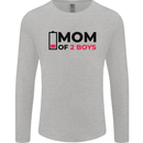 Mom of Two Boys Funny Mother's Day Mens Long Sleeve T-Shirt Sports Grey