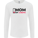 Mom of Two Boys Funny Mother's Day Mens Long Sleeve T-Shirt White