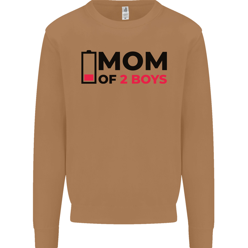Mom of Two Boys Funny Mother's Day Mens Sweatshirt Jumper Caramel Latte