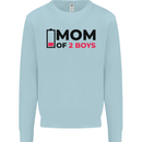 Mom of Two Boys Funny Mother's Day Mens Sweatshirt Jumper Light Blue
