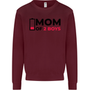 Mom of Two Boys Funny Mother's Day Mens Sweatshirt Jumper Maroon