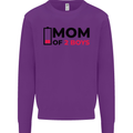 Mom of Two Boys Funny Mother's Day Mens Sweatshirt Jumper Purple