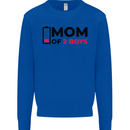 Mom of Two Boys Funny Mother's Day Mens Sweatshirt Jumper Royal Blue