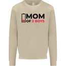 Mom of Two Boys Funny Mother's Day Mens Sweatshirt Jumper Sand