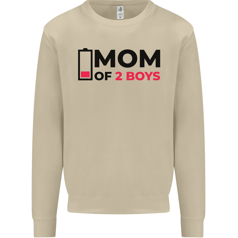 Mom of Two Boys Funny Mother's Day Mens Sweatshirt Jumper Sand