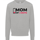 Mom of Two Boys Funny Mother's Day Mens Sweatshirt Jumper Sports Grey