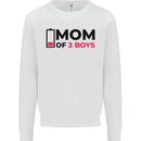 Mom of Two Boys Funny Mother's Day Mens Sweatshirt Jumper White