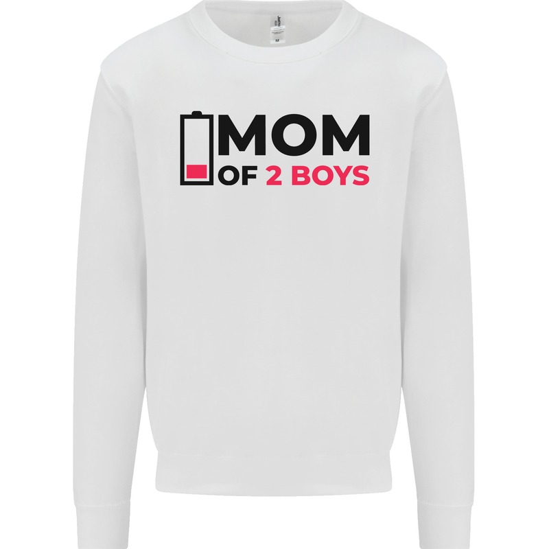 Mom of Two Boys Funny Mother's Day Mens Sweatshirt Jumper White