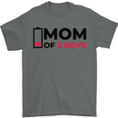 Mom of Two Boys Funny Mother's Day Mens T-Shirt Cotton Gildan Charcoal