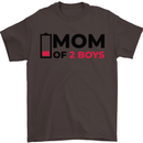 Mom of Two Boys Funny Mother's Day Mens T-Shirt Cotton Gildan Dark Chocolate