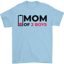 Mom of Two Boys Funny Mother's Day Mens T-Shirt Cotton Gildan Light Blue