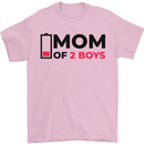 Mom of Two Boys Funny Mother's Day Mens T-Shirt Cotton Gildan Light Pink