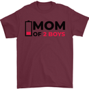 Mom of Two Boys Funny Mother's Day Mens T-Shirt Cotton Gildan Maroon