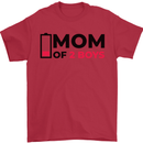 Mom of Two Boys Funny Mother's Day Mens T-Shirt Cotton Gildan Red