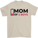 Mom of Two Boys Funny Mother's Day Mens T-Shirt Cotton Gildan Sand