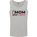 Mom of Two Boys Funny Mother's Day Mens Vest Tank Top Sports Grey