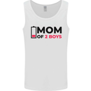 Mom of Two Boys Funny Mother's Day Mens Vest Tank Top White