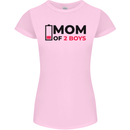 Mom of Two Boys Funny Mother's Day Womens Petite Cut T-Shirt Light Pink