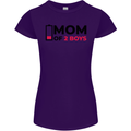 Mom of Two Boys Funny Mother's Day Womens Petite Cut T-Shirt Purple