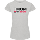 Mom of Two Boys Funny Mother's Day Womens Petite Cut T-Shirt Sports Grey