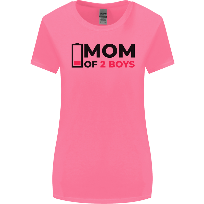 Mom of Two Boys Funny Mother's Day Womens Wider Cut T-Shirt Azalea