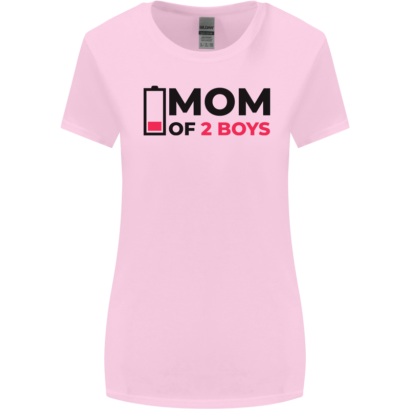 Mom of Two Boys Funny Mother's Day Womens Wider Cut T-Shirt Light Pink