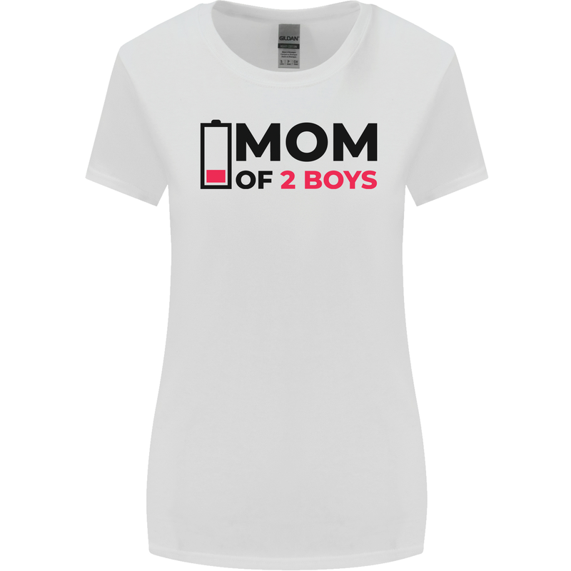 Mom of Two Boys Funny Mother's Day Womens Wider Cut T-Shirt White