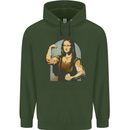 Mona Lifter Funny Gym Bodybuilding Workout Childrens Kids Hoodie Forest Green