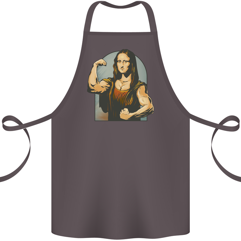 Mona Lifter Funny Gym Bodybuilding Workout Cotton Apron 100% Organic Dark Grey