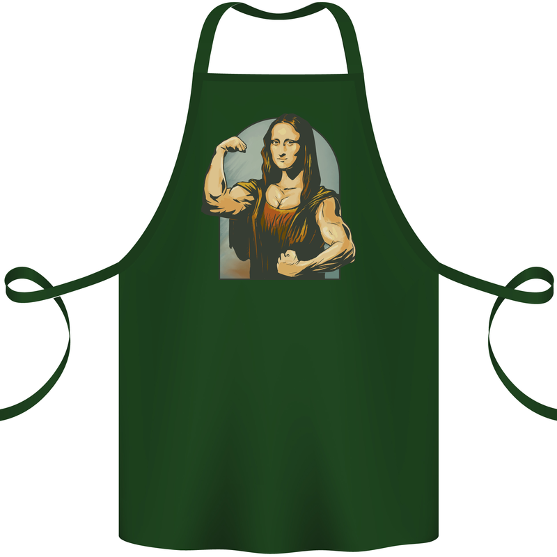 Mona Lifter Funny Gym Bodybuilding Workout Cotton Apron 100% Organic Forest Green
