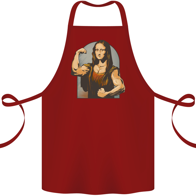 Mona Lifter Funny Gym Bodybuilding Workout Cotton Apron 100% Organic Maroon