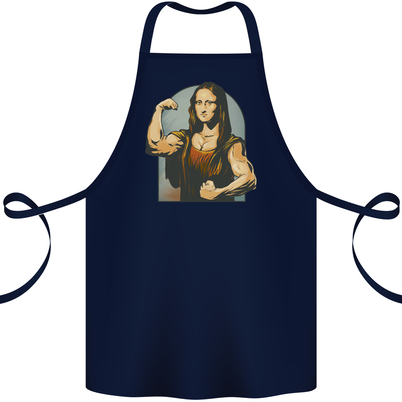Mona Lifter Funny Gym Bodybuilding Workout Cotton Apron 100% Organic Navy Blue