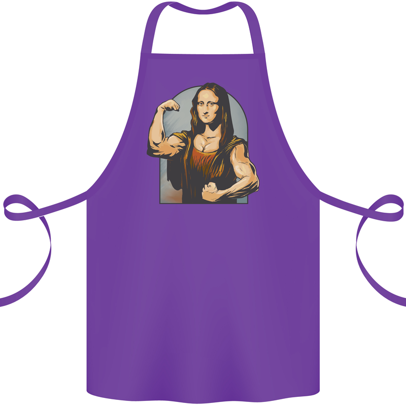 Mona Lifter Funny Gym Bodybuilding Workout Cotton Apron 100% Organic Purple