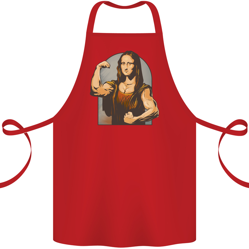 Mona Lifter Funny Gym Bodybuilding Workout Cotton Apron 100% Organic Red