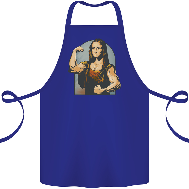 Mona Lifter Funny Gym Bodybuilding Workout Cotton Apron 100% Organic Royal Blue